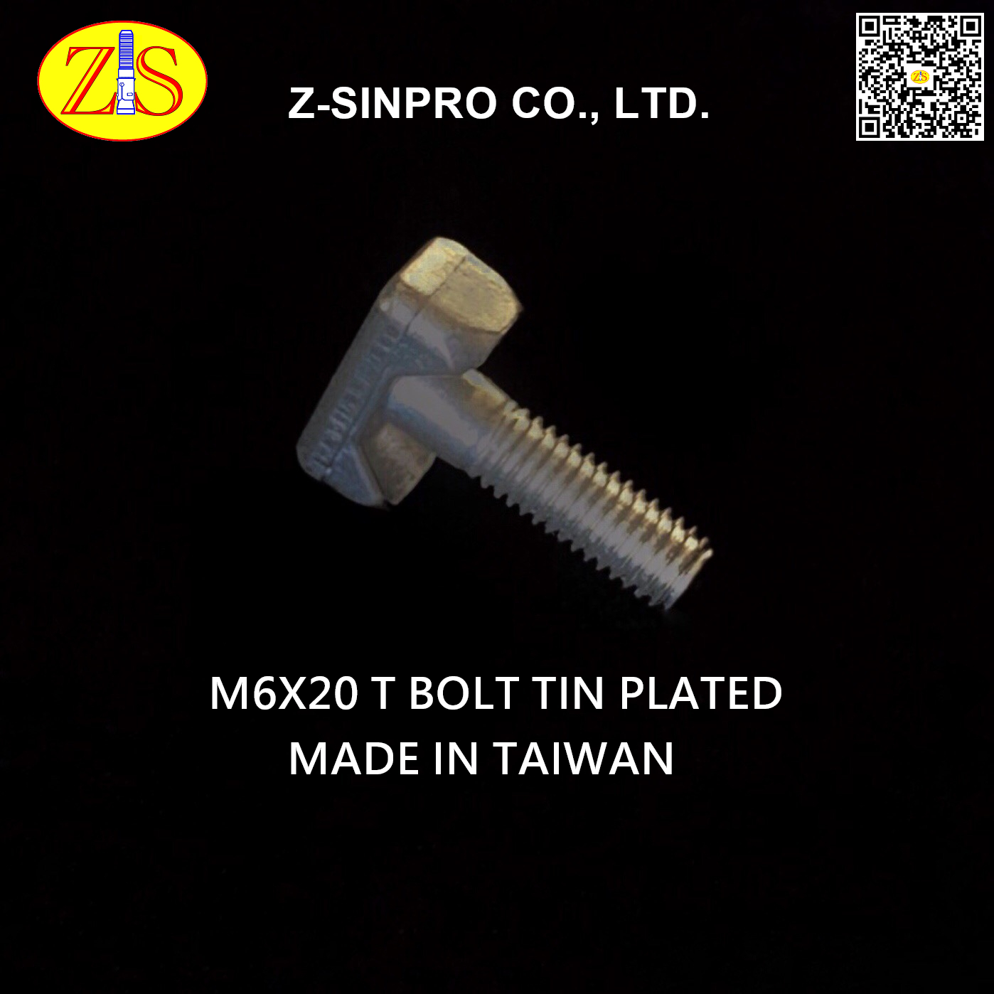 M6X20 Bolt, Special Bolt, Special T Bolt Tin Plated Taiwan Manufacturer